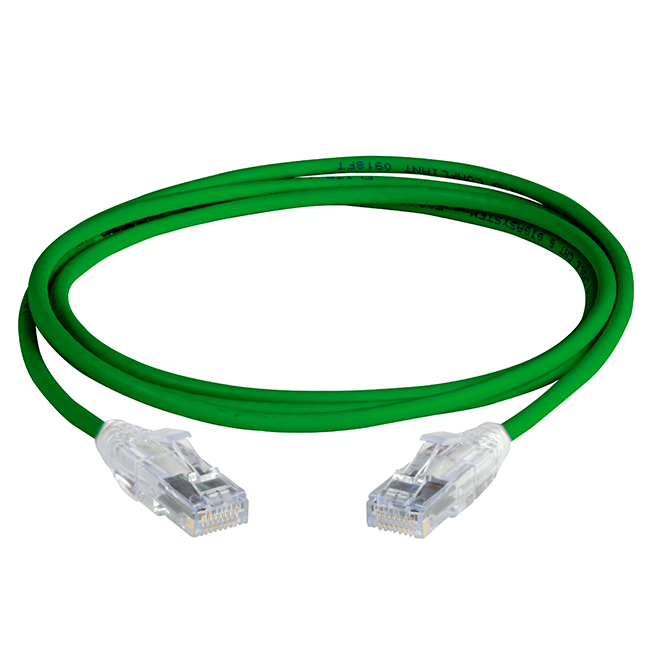 300772-5FT-CABLExpress-MINI-CAT6-RJ45RJ45-568B-SLIM-CLEAR-BOOT-Green-CABLE